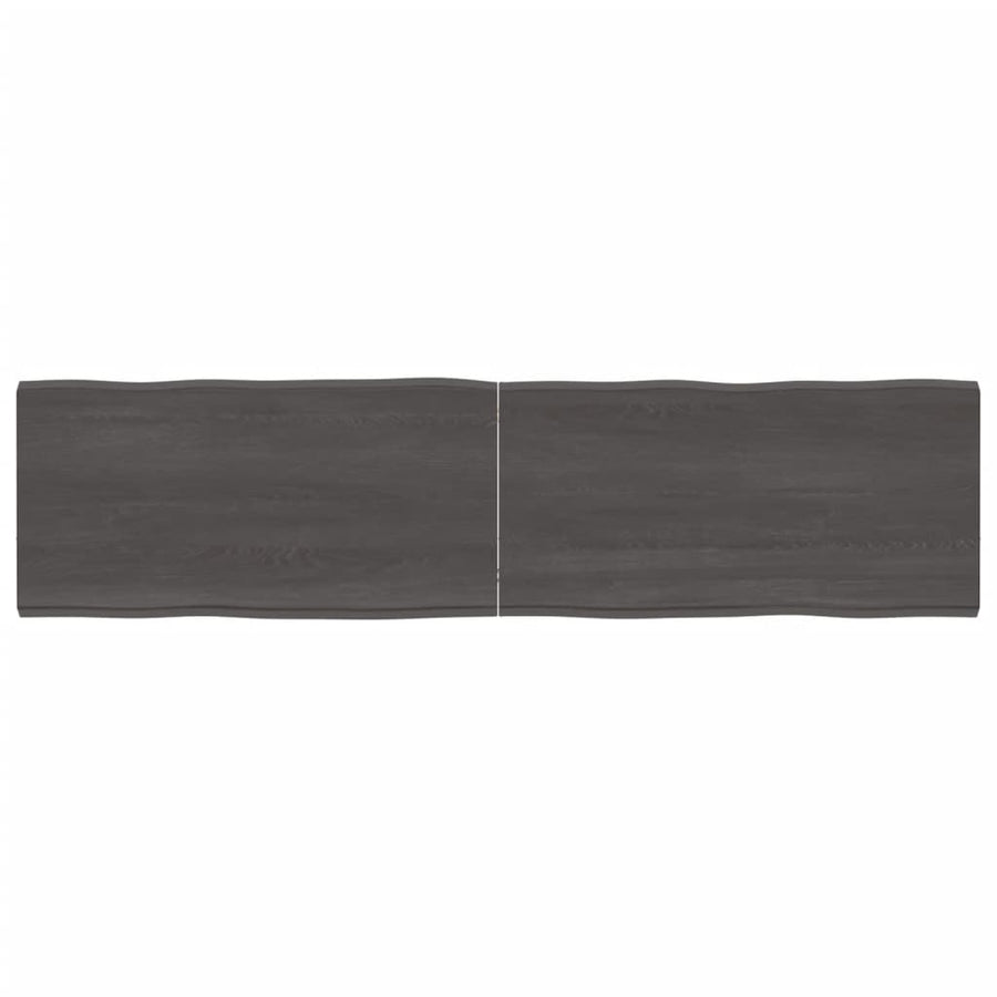 Tafelblad Natuurlijke Rand 60X40X(2-4)Cm Eikenhout Donkerbruin 160 x 40 x 4 cm