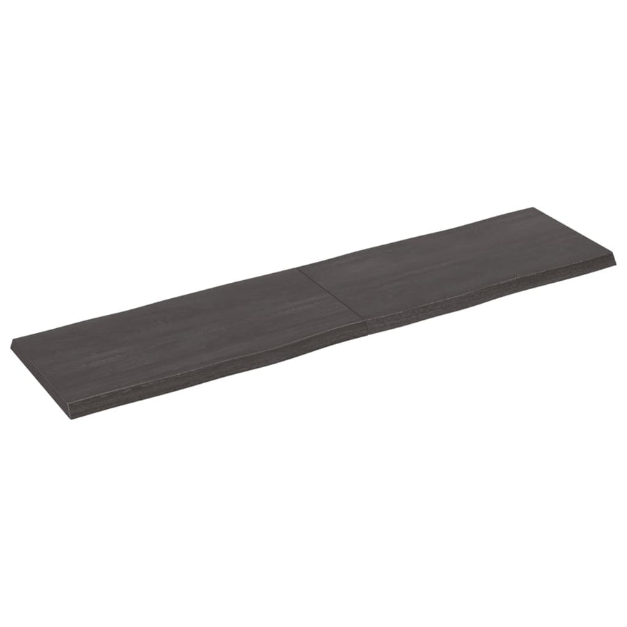 Tafelblad Natuurlijke Rand 60X40X(2-4)Cm Eikenhout Donkerbruin 160 x 40 x 4 cm