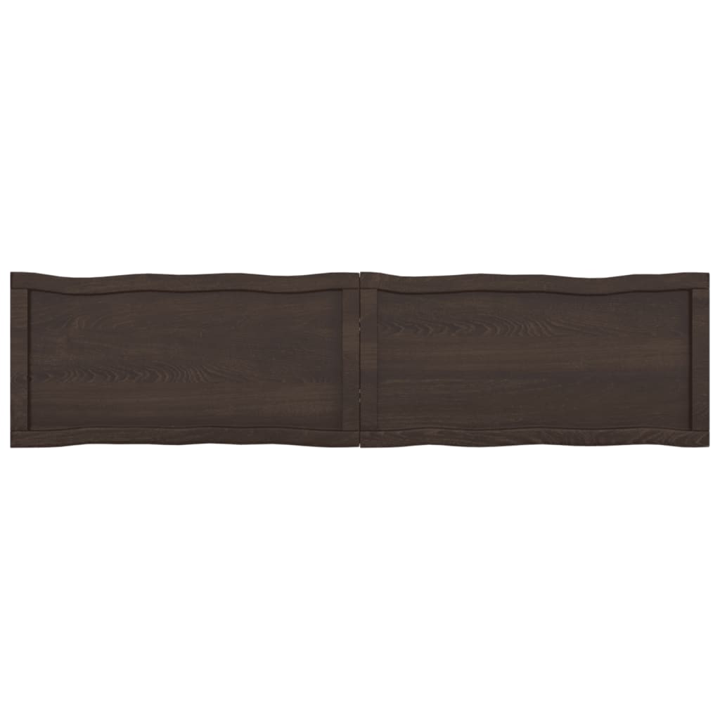 Tafelblad Natuurlijke Rand 60X40X(2-4)Cm Eikenhout Donkerbruin 160 x 40 x 4 cm