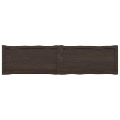 Tafelblad Natuurlijke Rand 60X40X(2-4)Cm Eikenhout Donkerbruin 160 x 40 x 4 cm