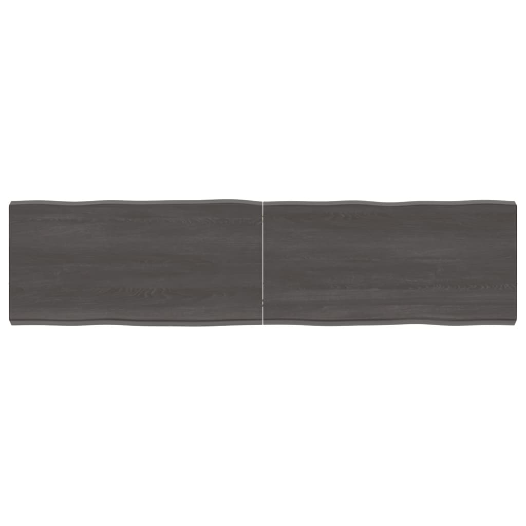Tafelblad Natuurlijke Rand 60X40X(2-6)Cm Eikenhout Donkerbruin 160 x 40 x 6 cm