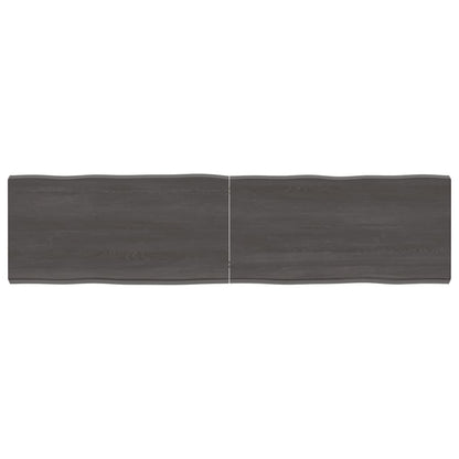 Tafelblad Natuurlijke Rand 60X40X(2-6)Cm Eikenhout Donkerbruin 160 x 40 x 6 cm