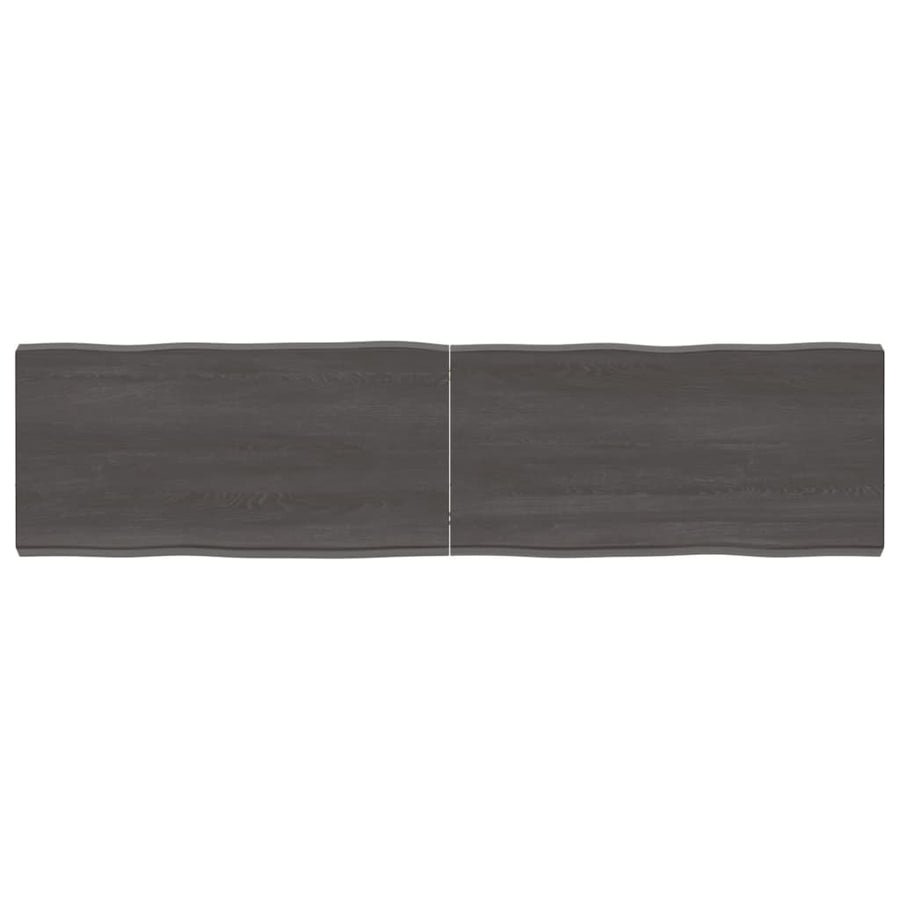 Tafelblad Natuurlijke Rand 60X40X(2-6)Cm Eikenhout Donkerbruin 160 x 40 x 6 cm