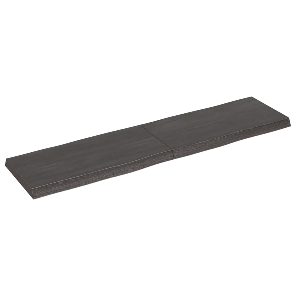 Tafelblad Natuurlijke Rand 60X40X(2-6)Cm Eikenhout Donkerbruin 160 x 40 x 6 cm