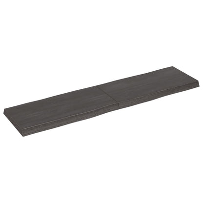 Tafelblad Natuurlijke Rand 60X40X(2-6)Cm Eikenhout Donkerbruin 160 x 40 x 6 cm