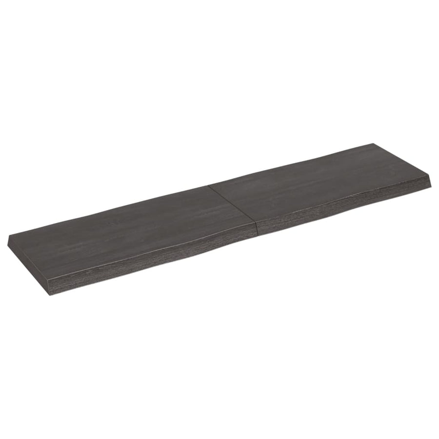 Tafelblad Natuurlijke Rand 60X40X(2-6)Cm Eikenhout Donkerbruin 160 x 40 x 6 cm