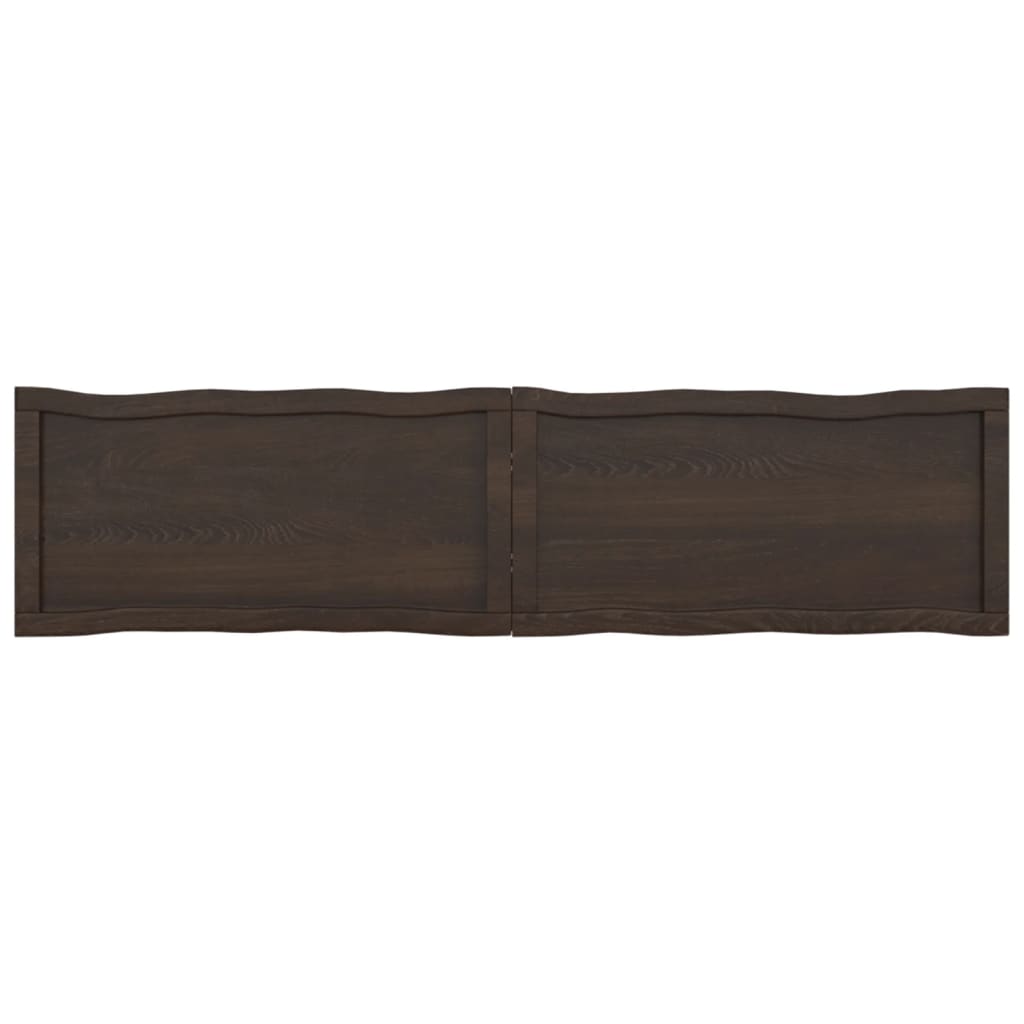 Tafelblad Natuurlijke Rand 60X40X(2-6)Cm Eikenhout Donkerbruin 160 x 40 x 6 cm