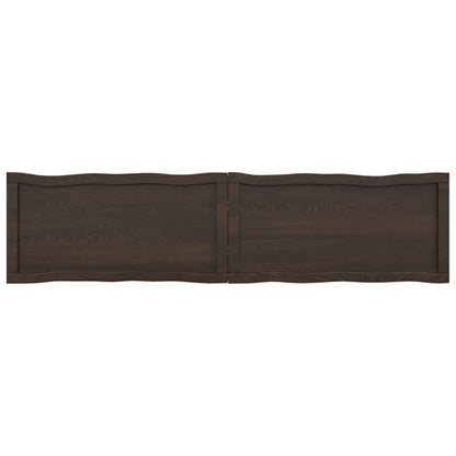 Tafelblad Natuurlijke Rand 60X40X(2-6)Cm Eikenhout Donkerbruin 160 x 40 x 6 cm