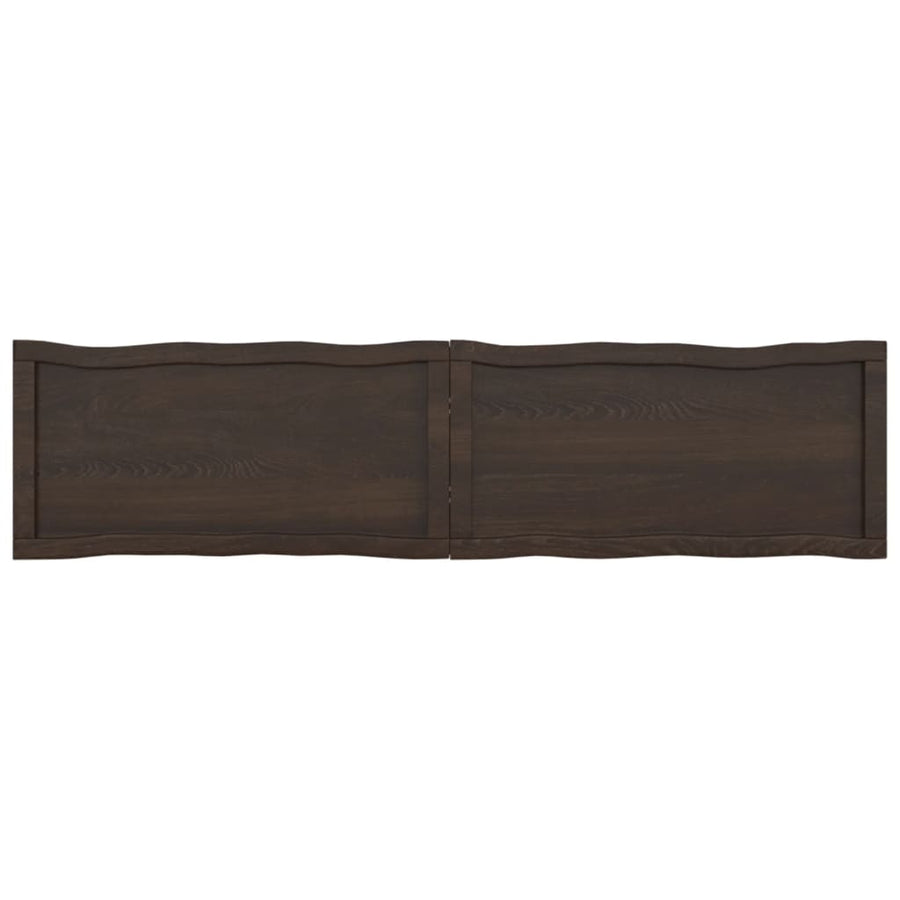 Tafelblad Natuurlijke Rand 60X40X(2-6)Cm Eikenhout Donkerbruin 160 x 40 x 6 cm