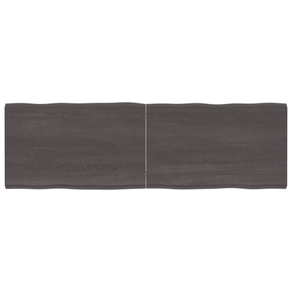 Tafelblad Natuurlijke Rand 60X50X(2-4)Cm Eikenhout Donkerbruin 160 x 50 x 4 cm