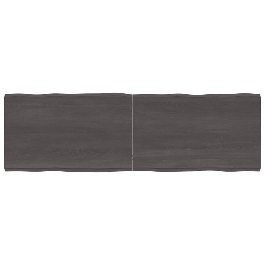Tafelblad Natuurlijke Rand 60X50X(2-4)Cm Eikenhout Donkerbruin 160 x 50 x 4 cm