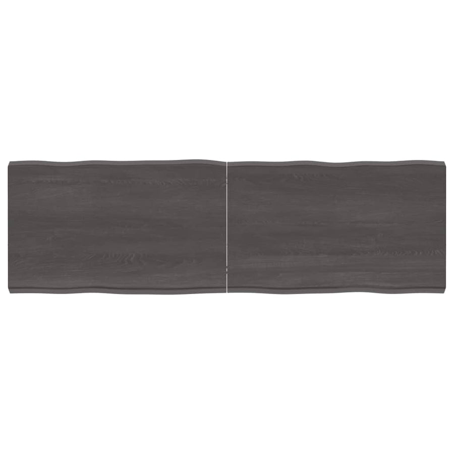 Tafelblad Natuurlijke Rand 60X50X(2-6)Cm Eikenhout Donkerbruin 160 x 50 x 6 cm