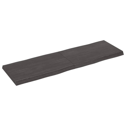 Tafelblad Natuurlijke Rand 60X50X(2-6)Cm Eikenhout Donkerbruin 160 x 50 x 6 cm