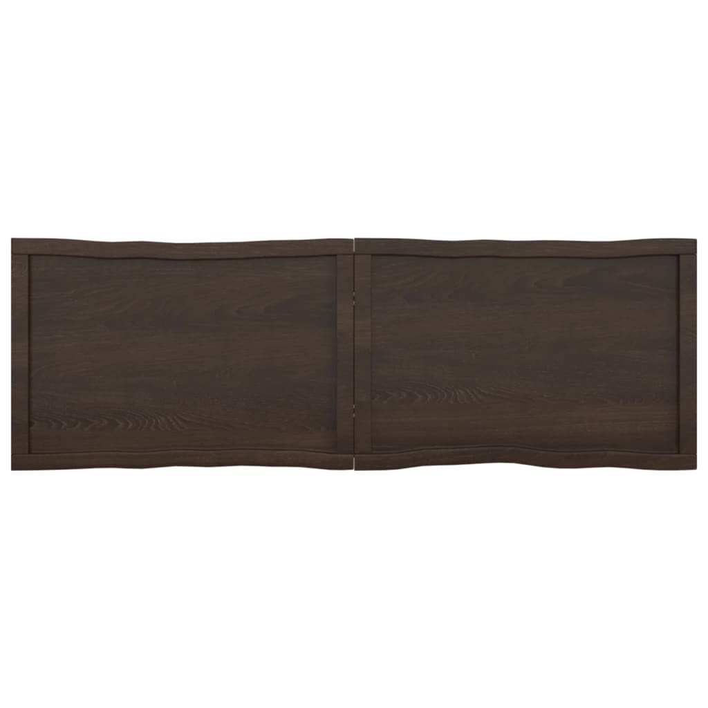 Tafelblad Natuurlijke Rand 60X50X(2-6)Cm Eikenhout Donkerbruin 160 x 50 x 6 cm