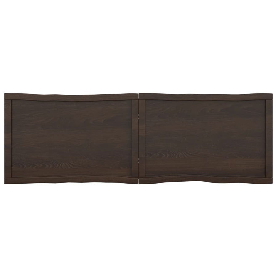 Tafelblad Natuurlijke Rand 60X50X(2-6)Cm Eikenhout Donkerbruin 160 x 50 x 6 cm