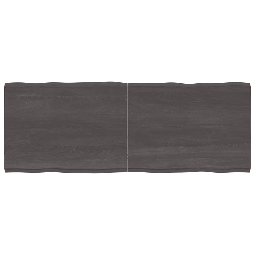 Tafelblad Natuurlijke Rand 60X60X(2-4)Cm Eikenhout Donkerbruin 160 x 60 x 4 cm