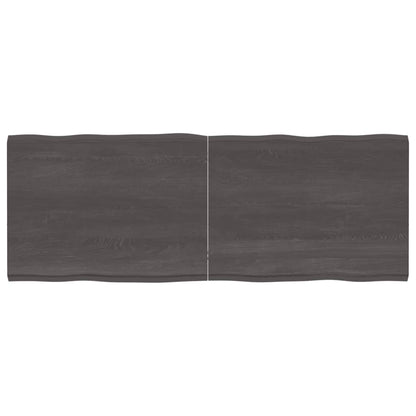 Tafelblad Natuurlijke Rand 60X60X(2-4)Cm Eikenhout Donkerbruin 160 x 60 x 4 cm