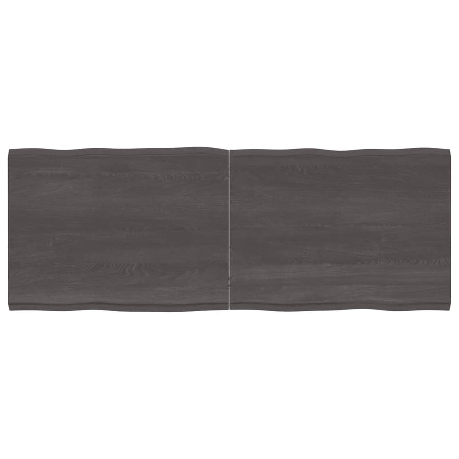 Tafelblad Natuurlijke Rand 60X60X(2-4)Cm Eikenhout Donkerbruin 160 x 60 x 4 cm