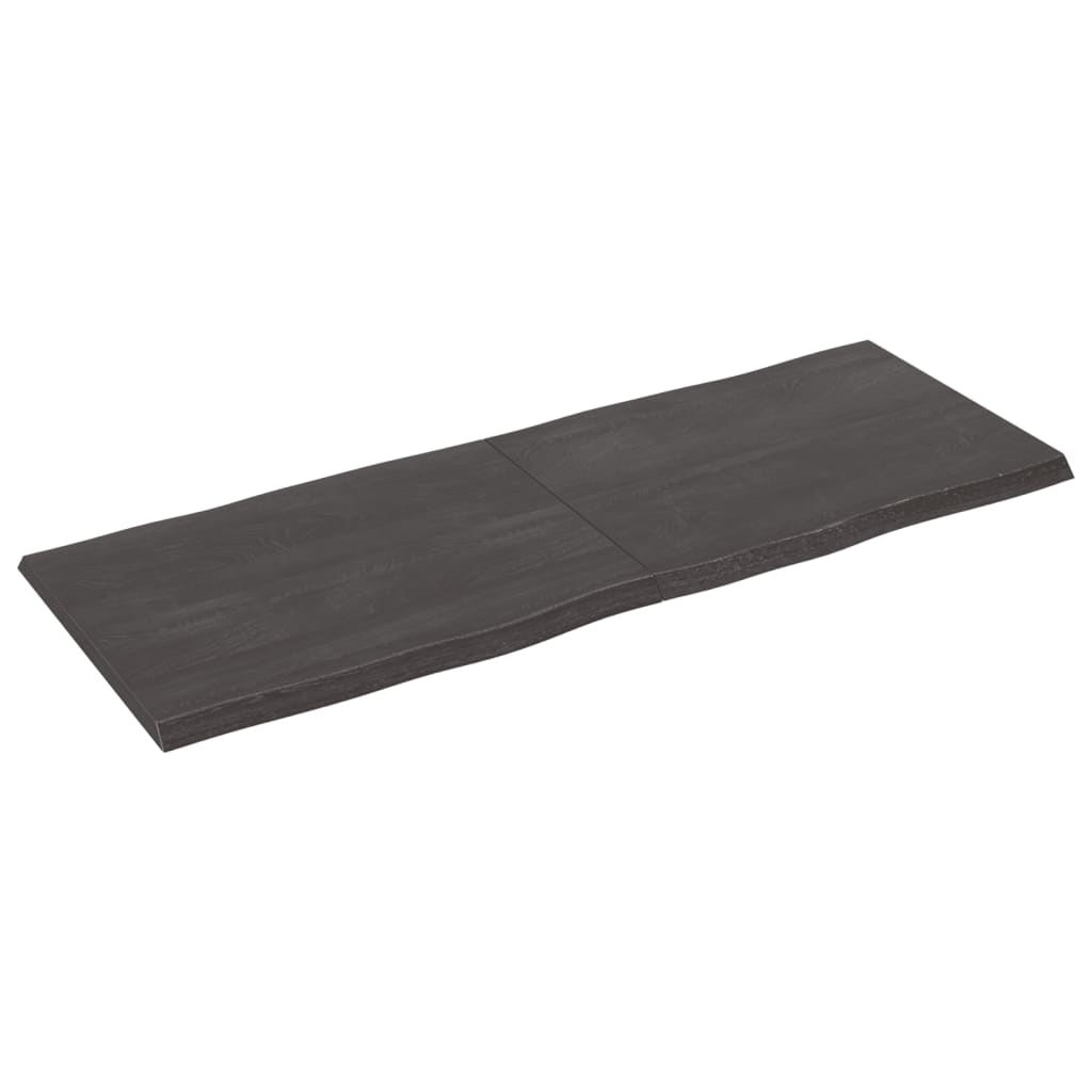 Tafelblad Natuurlijke Rand 60X60X(2-4)Cm Eikenhout Donkerbruin 160 x 60 x 4 cm