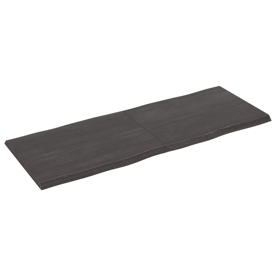 Tafelblad Natuurlijke Rand 60X60X(2-4)Cm Eikenhout Donkerbruin 160 x 60 x 4 cm
