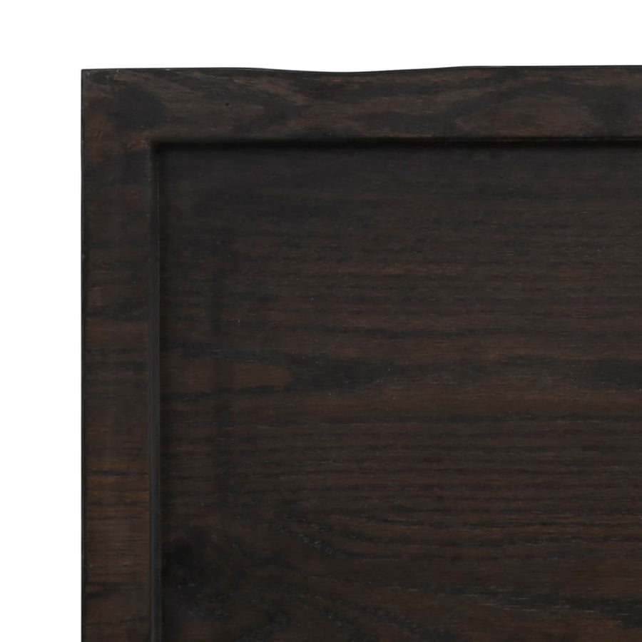 Tafelblad Natuurlijke Rand 60X60X(2-4)Cm Eikenhout Donkerbruin 160 x 60 x 4 cm