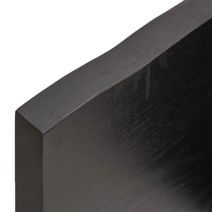 Tafelblad Natuurlijke Rand 60X60X(2-4)Cm Eikenhout Donkerbruin 160 x 60 x 4 cm