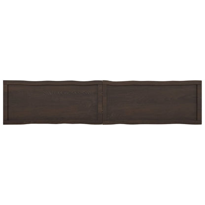 Tafelblad Natuurlijke Rand 80X40X(2-4)Cm Eikenhout Donkerbruin 180 x 40 x 4 cm