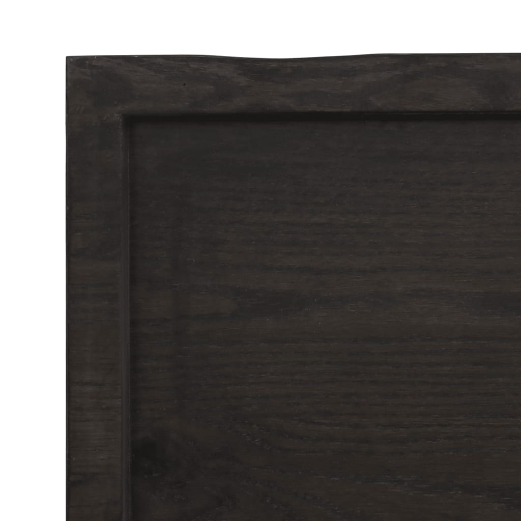 Tafelblad Natuurlijke Rand 80X40X(2-4)Cm Eikenhout Donkerbruin 180 x 40 x 4 cm