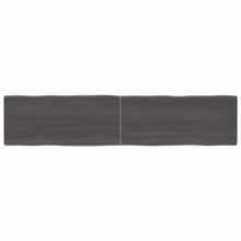 Tafelblad Natuurlijke Rand 80X40X(2-6)Cm Eikenhout Donkerbruin 180 x 40 x 6 cm