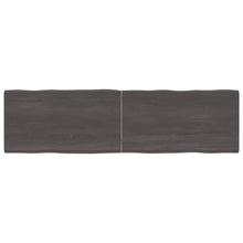 Tafelblad Natuurlijke Rand 80X50X(2-4)Cm Eikenhout Donkerbruin 180 x 50 x 4 cm