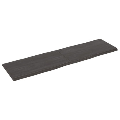 Tafelblad Natuurlijke Rand 80X50X(2-4)Cm Eikenhout Donkerbruin 180 x 50 x 4 cm
