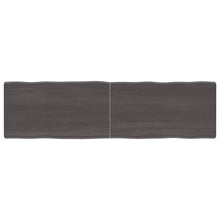 Tafelblad Natuurlijke Rand 80X50X(2-6)Cm Eikenhout Donkerbruin 180 x 50 x 6 cm