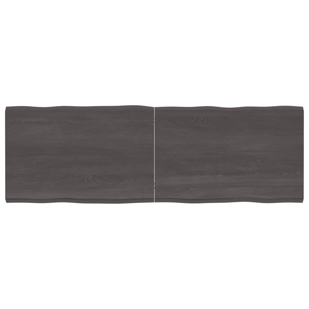 Tafelblad Natuurlijke Rand 80X60X(2-4)Cm Eikenhout Donkerbruin 180 x 60 x 4 cm