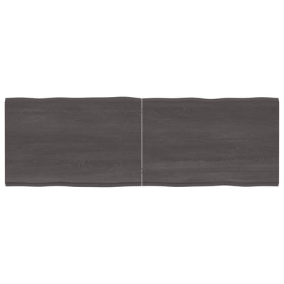 Tafelblad Natuurlijke Rand 80X60X(2-4)Cm Eikenhout Donkerbruin 180 x 60 x 4 cm