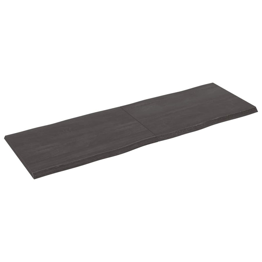 Tafelblad Natuurlijke Rand 80X60X(2-4)Cm Eikenhout Donkerbruin 180 x 60 x 4 cm