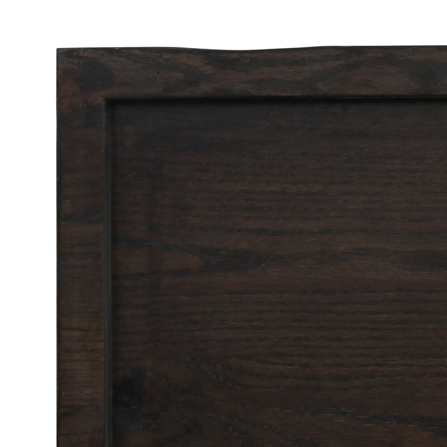 Tafelblad Natuurlijke Rand 80X60X(2-4)Cm Eikenhout Donkerbruin 180 x 60 x 4 cm