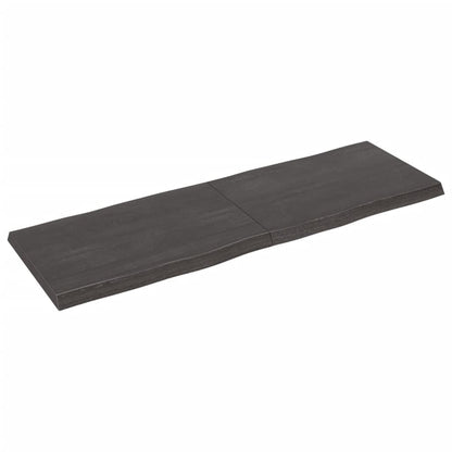 Tafelblad Natuurlijke Rand 80X60X(2-6)Cm Eikenhout Donkerbruin 180 x 60 x 6 cm