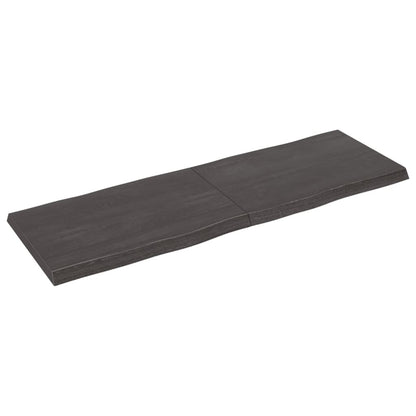 Tafelblad Natuurlijke Rand 80X60X(2-6)Cm Eikenhout Donkerbruin 180 x 60 x 6 cm