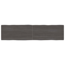 Tafelblad Natuurlijke Rand 200X50X(2-4)Cm Eikenhout Donkerbruin 200 x 50 x 4 cm