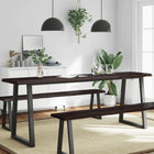 Tafelblad eikenhout 200x50x(2-4)cm natuurlijke rand donkerbruin