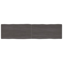 Tafelblad Natuurlijke Rand 200X50X(2-6)Cm Eikenhout Donkerbruin 200 x 50 x 6 cm