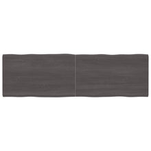 Tafelblad Natuurlijke Rand 200X60X(2-4)Cm Eikenhout Donkerbruin 200 x 60 x 4 cm