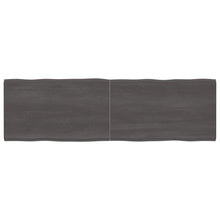 Tafelblad Natuurlijke Rand 200X60X(2-6)Cm Eikenhout Donkerbruin 200 x 60 x 6 cm