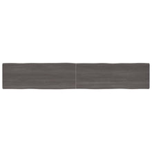 Tafelblad Natuurlijke Rand 220X40X(2-6)Cm Eikenhout Donkerbruin 220 x 40 x 6 cm