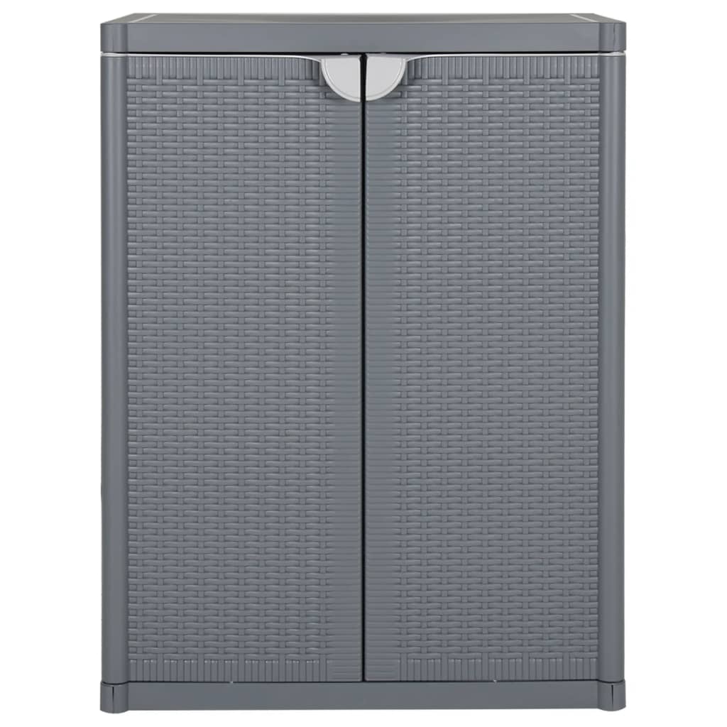 Tuinkast 65X45X88 Cm Polypropeen Rattan Grijs