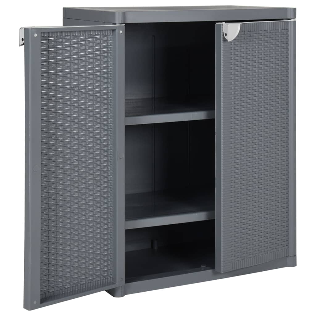 Tuinkast 65X45X88 Cm Polypropeen Rattan Grijs