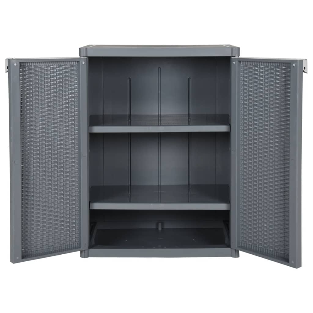 Tuinkast 65X45X88 Cm Polypropeen Rattan Grijs