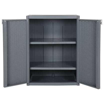 Tuinkast 65X45X88 Cm Polypropeen Rattan Grijs