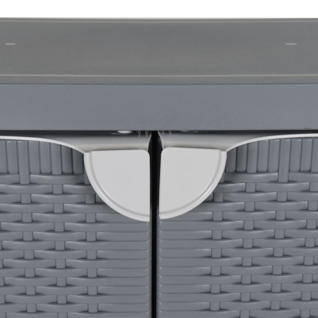 Tuinkast 65X45X88 Cm Polypropeen Rattan Grijs