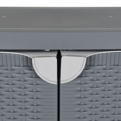 Tuinkast 65X45X88 Cm Polypropeen Rattan Grijs